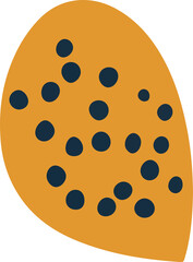 Fototapeta premium Minimalist Papaya Fruit Slice Vector Illustration with Black Seeds – Tropical Food Art for Healthy Eating, Vegan, and Organic Design Projects