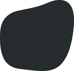 Minimalist Abstract Organic Blob Shape Illustration in Dark Green Black for Modern Boho Decor and Background Design