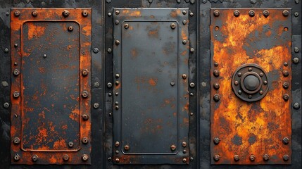 Rusty Industrial Metal Panels Background