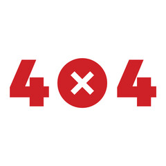 Obraz premium Red error 404. Warning about errors with web network problems and disabling correct operation of vector site