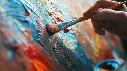 Creativity in Business: Vibrant Abstract Painting for Innovative Design and Print