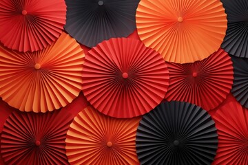 Paper fan medallion chinese new year decoration. Concept of Happy Chinese New Year festival background. 3D rendering with generative ai
