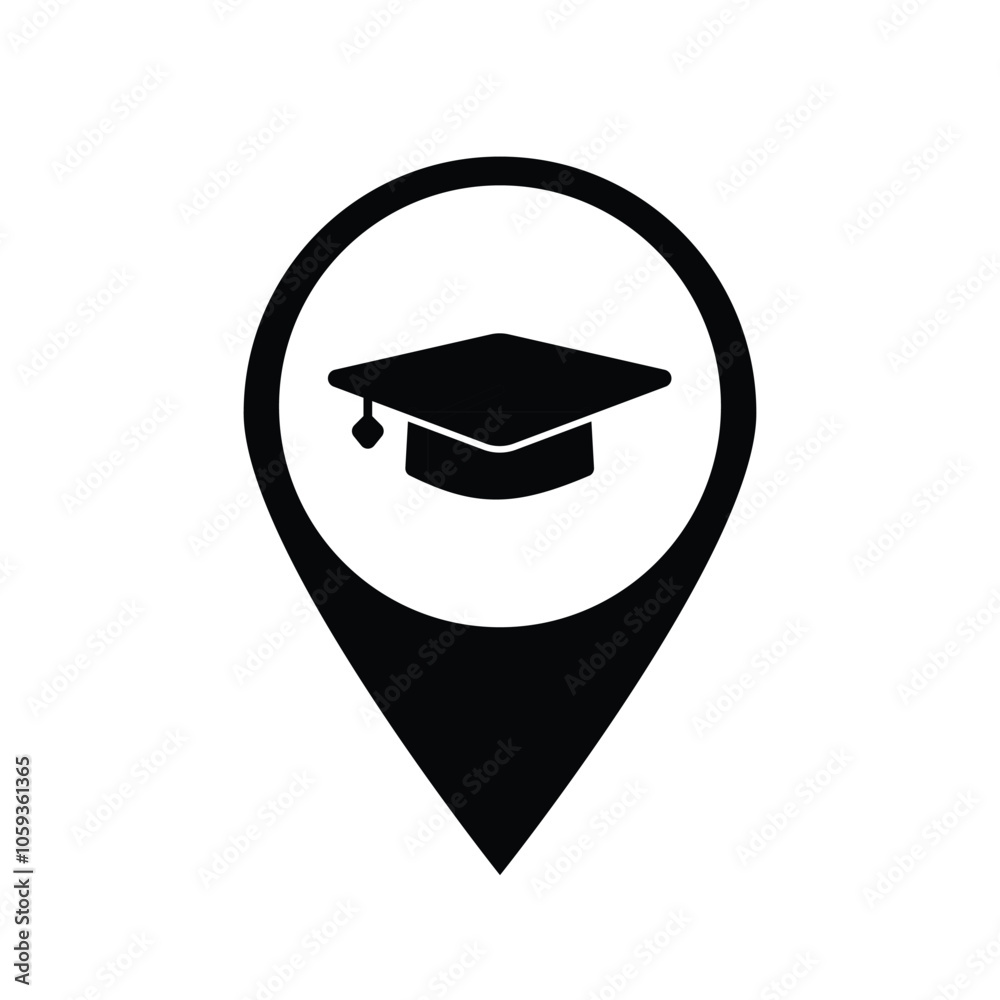 Poster education map pin university vector map pointer