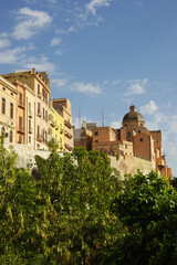 Fototapeta premium Cathedral and old town of Cagliari, Sardinia, Italy