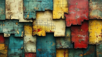 Abstract Wall Art with Geometric Shapes