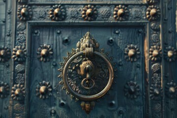 Islamic door knocker and ornaments at Seville Cathedral  Spain.