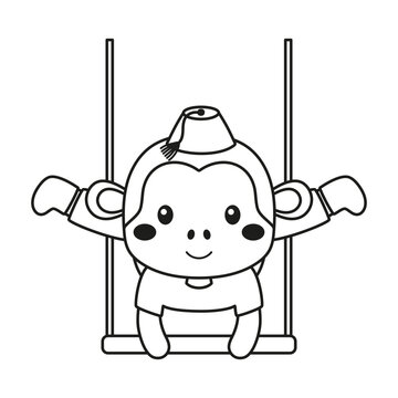 recommend clip art: outline circus monkey