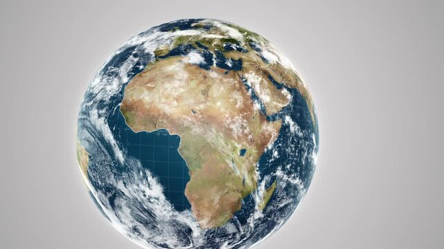 World Map of the Continent of Africa, from above the clouds from space. Border region highlighted location.