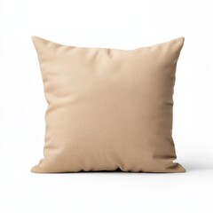 A decorative beige pillow with a textured surface, perfect for adding comfort and style to any living space.