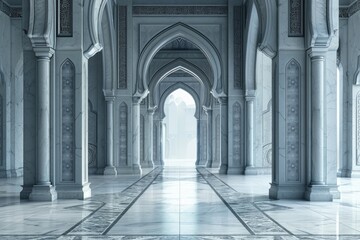 Fototapeta premium Islamic mosque background for Ramadan social media posts. Muslim Holy Month.