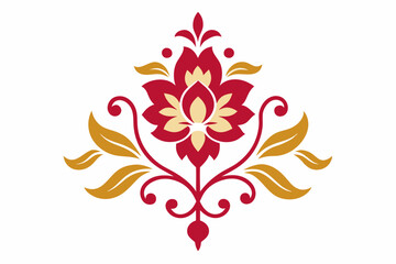 Floral Pattern in Victorian Style on a white background