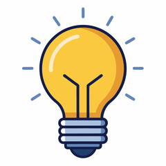 Lightbulb icon illumination symbol flat vector on white background