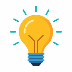 Lightbulb icon illumination symbol flat vector on white background