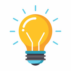 Lightbulb icon illumination symbol flat vector on white background