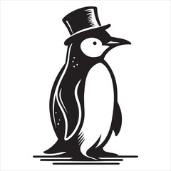 Silhouettes and Penguin Face Black and white Penguin Face Graphic of a penguin 