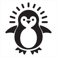 The Penguins' Lullaby Black Graphic Logo in a Timeless Ode of Harmonious Beauty and Elegant Penguin Song