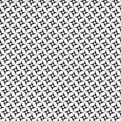 Black and white vector seamless pattern with small diamonds , star shapes ,rhombuses .Abstract black and white geometric texture .Simple minimal wide repeat background .