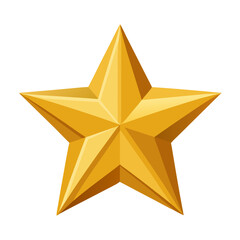 A shiny gold star illustration, perfect for holiday decorations, awards, festive themes, or seasonal designs that need a touch of sparkle and celebration.