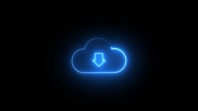 Neon symbol cloud Loading Pending circle icon background animation sign icon business sign icon amazing set business icon sets technology