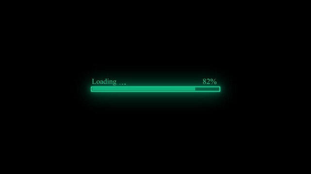 glowing loading bar animation concept,working load process