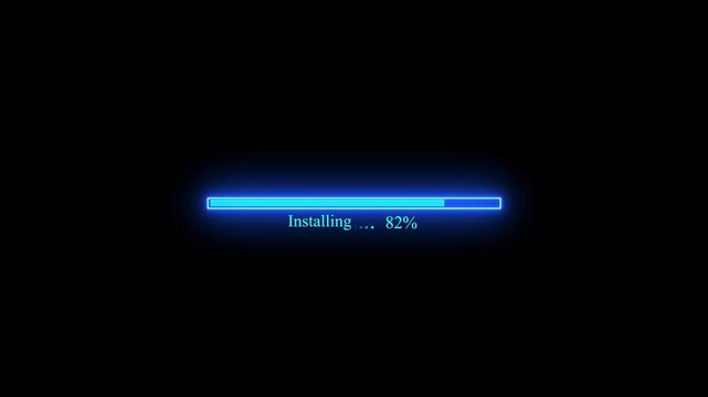 glowing loading bar animation concept,working load process