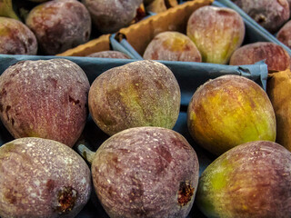 Organic Ripe Figs on the Market Stand in Brazil