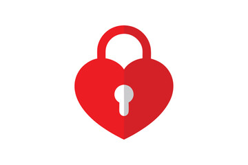 Heart-Shaped Key Vector Illustration: Elegant and Romantic Icon Symbolizing Love, Security, and Affection for Decorative Design