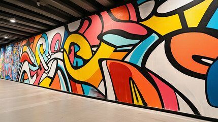 Obraz premium Vibrant Graffiti Art at New York's Graffiti Hall of Fame