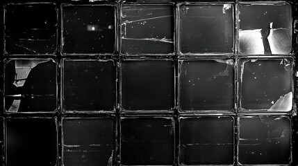 Artistic representation of a classic contact sheet layout in monochrome.