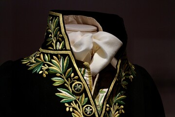detail of an antique men's jacket dating back to around 1800