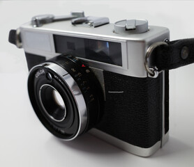 An old analog camera for 35 mm film from the seventies