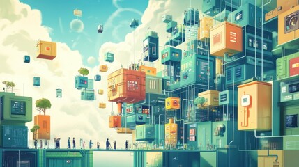 Fototapeta premium Digital innovation shapes the world we live in.
