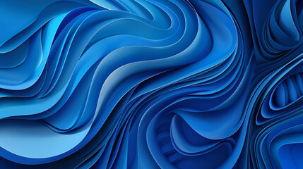 Obraz premium A vibrant display of blue waves gracefully intertwines, forming a soothing and dynamic pattern that evokes feelings of movement and tranquility