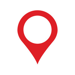 red vector map pin location pointer