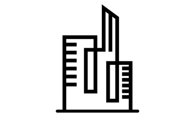 line art building skyscraper vector
