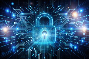 Modern Cybersecurity Symbol in Low Light - Protecting Data and Privacy with Advanced Technology Innovations