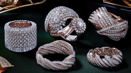 Fototapeta premium Elegant Luxury Jewelry Display with Diamond Accents