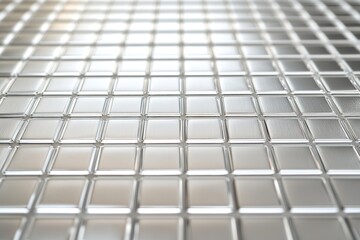 Shiny metallic grid pattern with light reflections