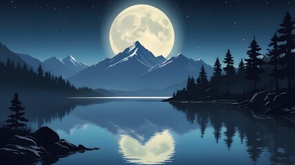 landscape with moon