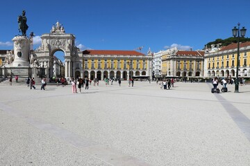 La place du commerce, Praça do Comércio, célèbre place typique, ville de Lisbonne, Portugal