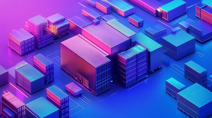 Fototapeta premium Seamless delivery management in a logistics hub powered by advanced technology