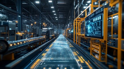 Fototapeta premium High-tech logistics center ensuring smooth workflow through advanced systems