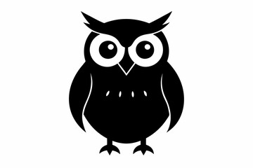 Owl black silhouette vector illustration design