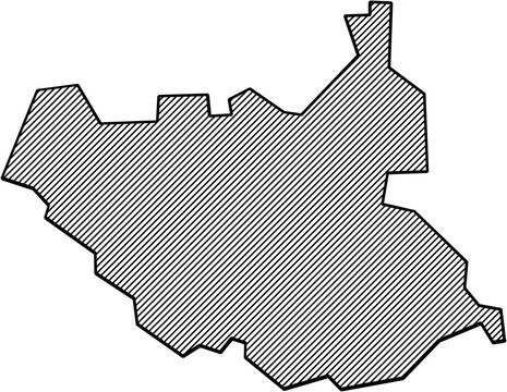 recommend clip art: hatch line drawing of south sudan map.