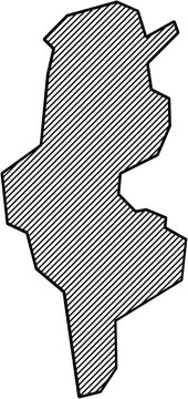 recommend clip art: hatch line drawing of tunisia map.