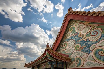 Fototapeta premium Oriental Style Cloud Doodle Elements for Creative Design and Digital Art