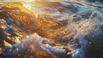 Golden Waves at Sunset