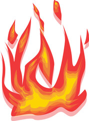 Dynamic Flame Vector Illustration . Fire, Heat, and Energy Elements for Creative Designs
