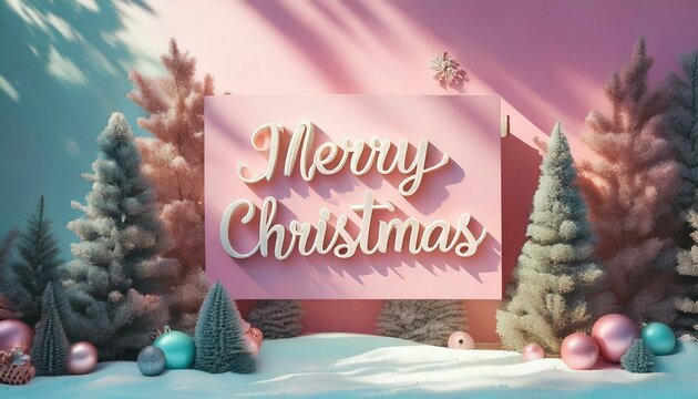 Cartel de navidad con frase de feliz navidad