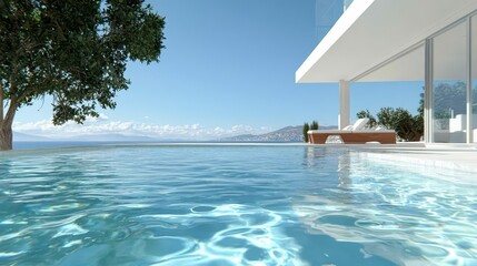 Fototapeta premium Coastal Infinity Pool Villa